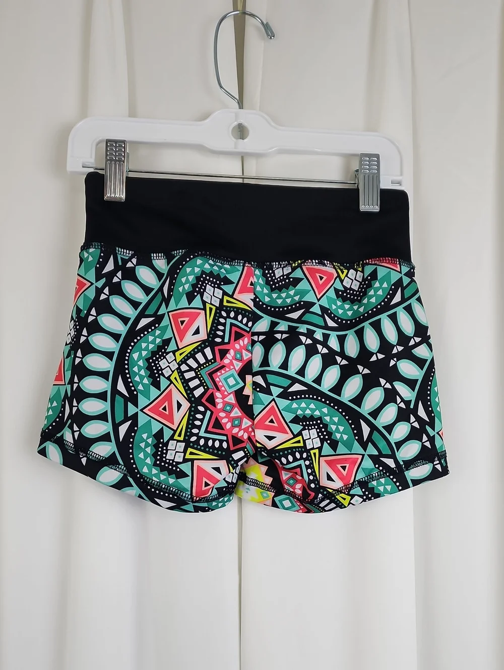 Justice Active Tribal Print Compression Shorts Black Size 8
